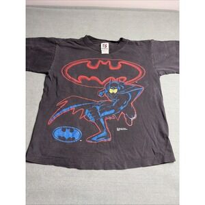 Vtg Batman DC Comics 1995 T Shirt Signal Artwear Size Youth 12/14 18x21inchrs